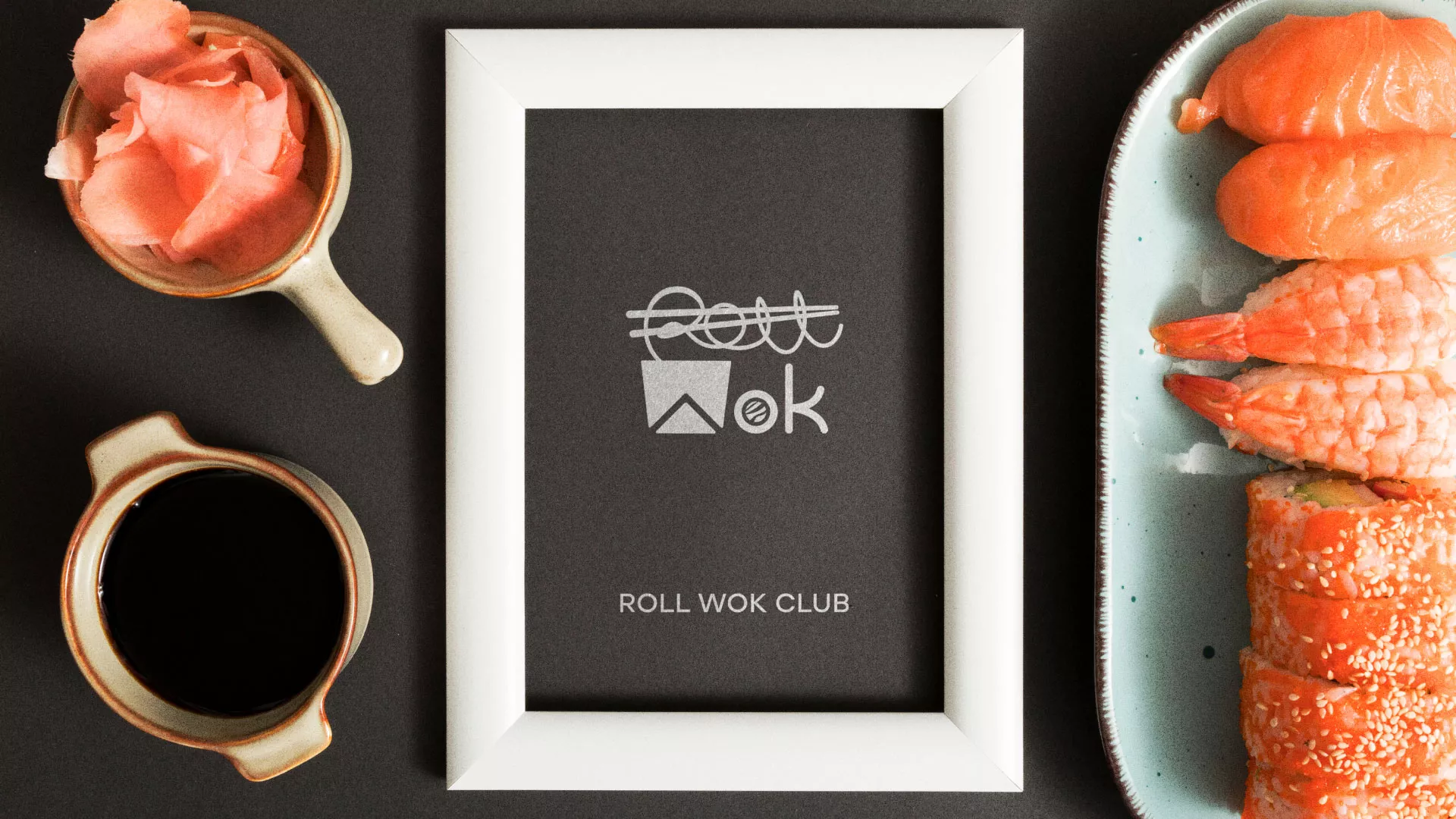 Разработка логотипа суши-бара «Roll Wok Club» в Краснодаре