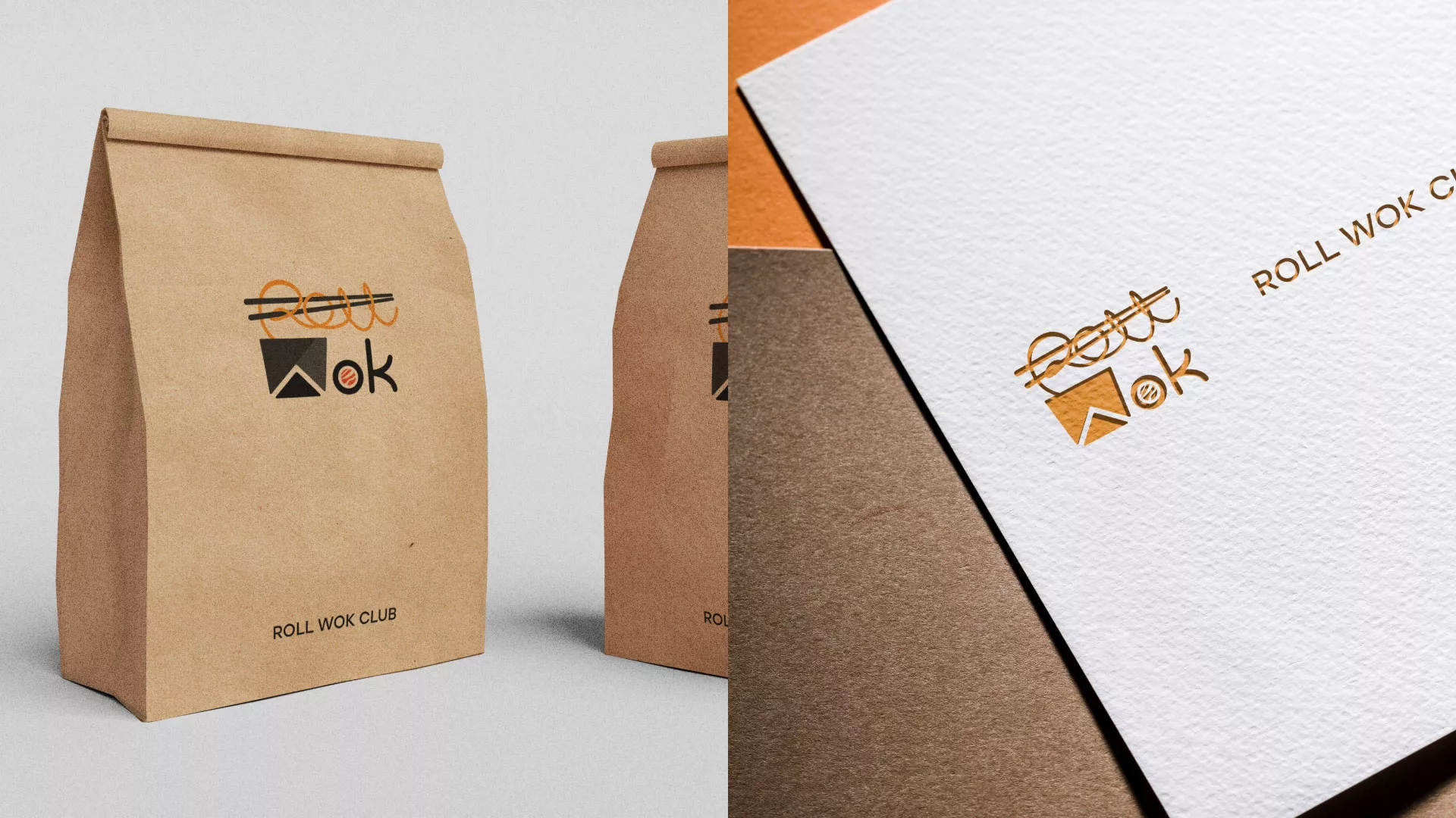 Разработка логотипа суши-бара «Roll Wok Club» в Краснодаре