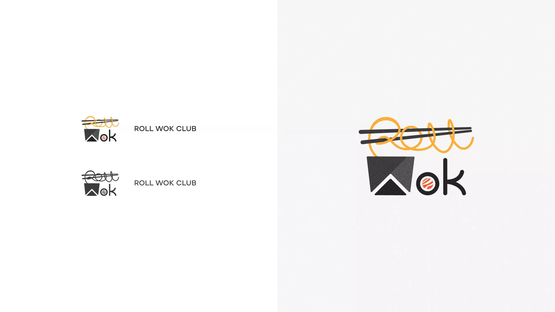 Разработка логотипа суши-бара «Roll Wok Club» в Краснодаре